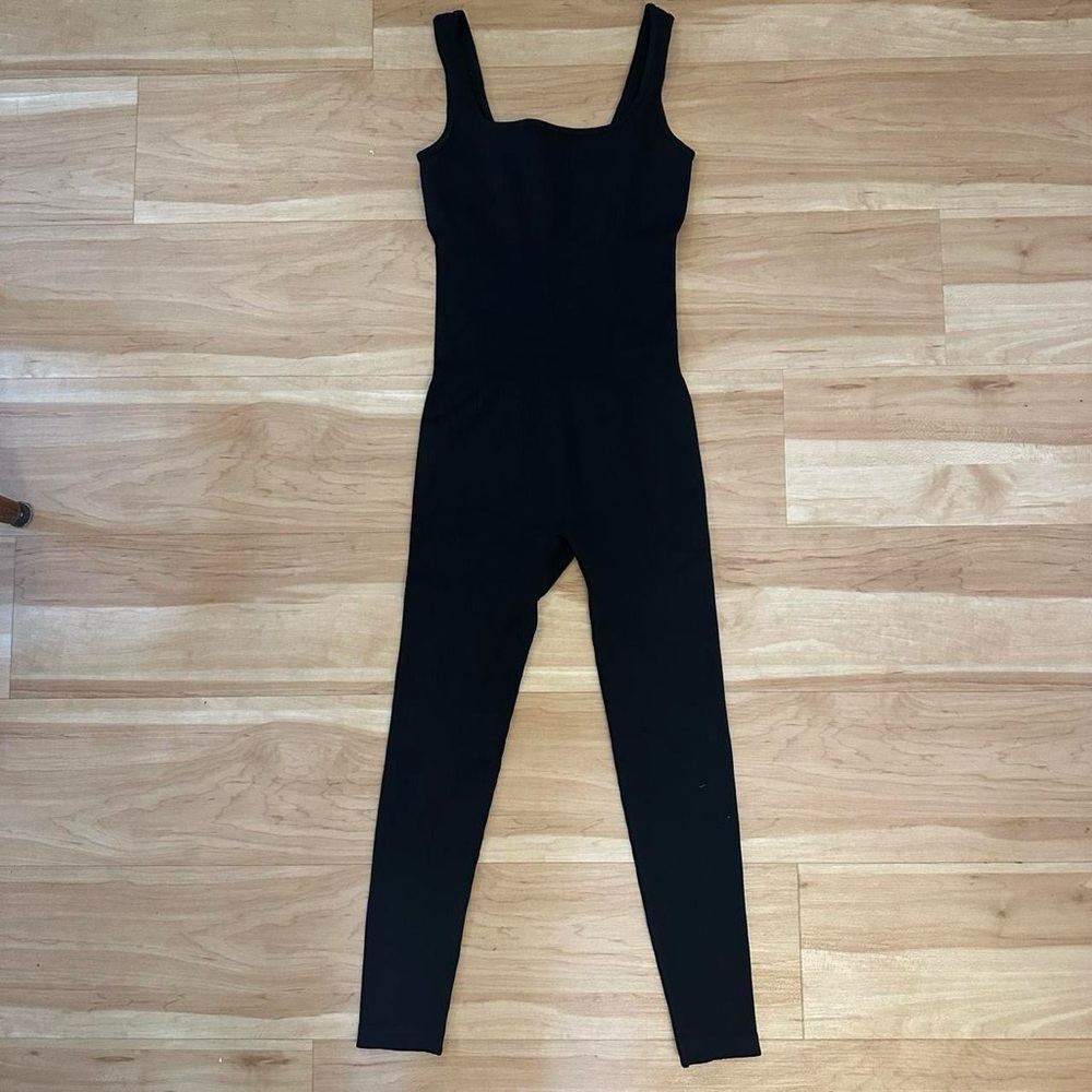 Black Ribbed Jumpsuit - Picture 4 of 6